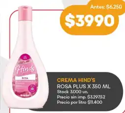 Supermercados Tadicor Hind's crema rosa plus oferta