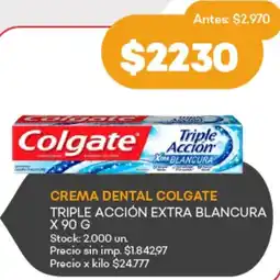 Supermercados Tadicor Colgate crema dental triple acción extra blancura oferta