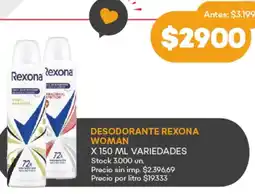 Supermercados Tadicor Rexona desodorante woman variedades oferta
