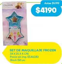 Supermercados Tadicor Frozen set de maquillaje oferta