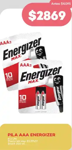 Supermercados Tadicor Energizer pila AAA oferta