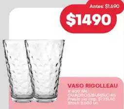 Supermercados Tadicor Vaso rigolleau cuadros/burbujas oferta