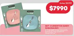 Supermercados Tadicor Set cubiertos baby simonagio rosa/celeste oferta