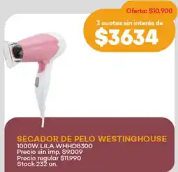 Supermercados Tadicor Westinghouse secador de pelo oferta