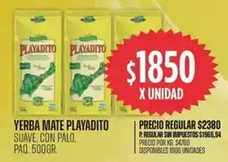 Supermercados Vea Yerba mate playadito suave, con palo, paq. oferta