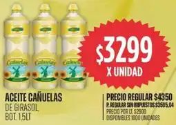 Supermercados Vea Cañuelas aceite de girasol, bot. oferta