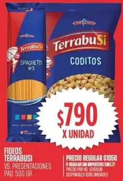 Supermercados Vea Terrabusi fideos vs. presentaciones paq. oferta