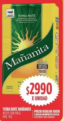 Supermercados Vea Yerba mate mañanita 4flex con palo, paq. oferta