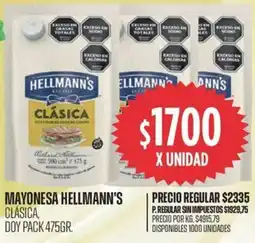 Supermercados Vea Hellmann's mayonesa clásica, doy pack oferta