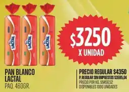 Supermercados Vea Lactal pan blanco paq. oferta