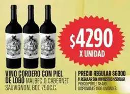 Supermercados Vea Vino cordero con piel de lobo oferta