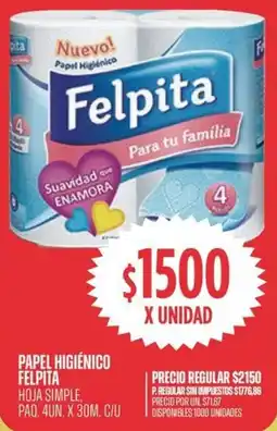 Supermercados Vea Felpita papel higiénico oferta