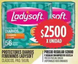 Supermercados Vea Ladysoft protectores diarios femeninos clásicos oferta