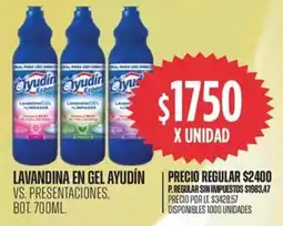 Supermercados Vea Lavandina en gel ayudín vs. presentaciones, bot. oferta