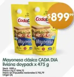 Supermercados Buenos Días Cada dia mayonesa clásica liviana doypack oferta