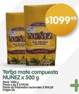 Supermercados Buenos Días Nuñez yerba mate compuesta oferta