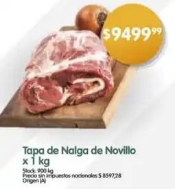 Supermercados Buenos Días Tapa de nalga de novillo oferta