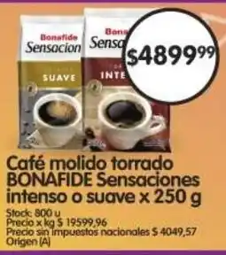 Supermercados Buenos Días Bonafide café molido torrado sensaciones intenso o suave oferta