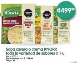 Supermercados Buenos Días Knorr sopa casera o crema toda la variedad de sabores oferta