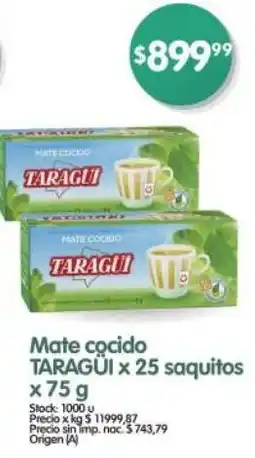 Supermercados Buenos Días Taragüi mate cocido oferta