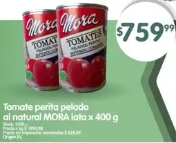 Supermercados Buenos Días Mora tomate perita pelado al natural lata oferta