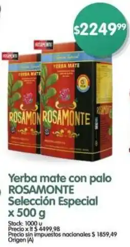 Supermercados Buenos Días Rosamonte yerba mate con palo selección especial oferta
