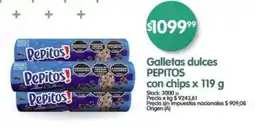 Supermercados Buenos Días Pepitos galletas dulces con chips oferta