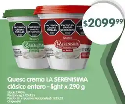 Supermercados Buenos Días La serenisima queso crema clásico entero-light oferta