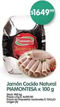Supermercados Buenos Días Piamontesa jamón cocido natural oferta