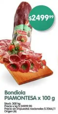 Supermercados Buenos Días Piamontesa bondiola oferta