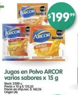 Supermercados Buenos Días Arcor jugos en polvo varios sabores oferta