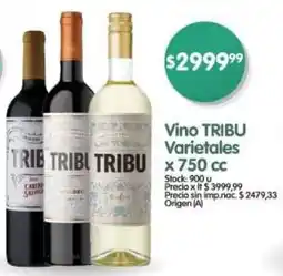 Supermercados Buenos Días Tribu vino varietales oferta