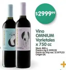 Supermercados Buenos Días Omnium vino varietales oferta