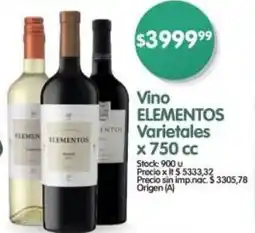 Supermercados Buenos Días Elementos vino varietales oferta