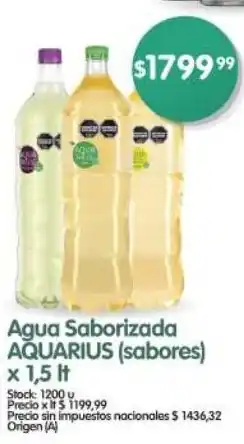 Supermercados Buenos Días Aquarius agua saborizada oferta