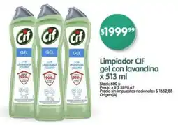 Supermercados Buenos Días Cif limpiador gel con lavandina oferta