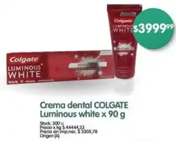 Supermercados Buenos Días Colgate crema dental luminous white oferta