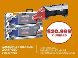 Supermercados Vea Camión a fricción go speed con autitos oferta