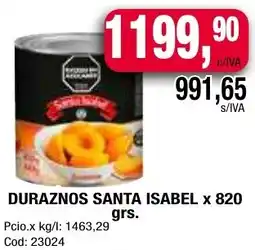 Maxiconsumo Santa isabel duraznos oferta