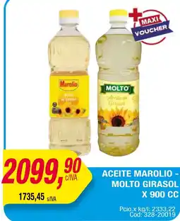 Maxiconsumo Marolio Aceite + Molto girasol oferta