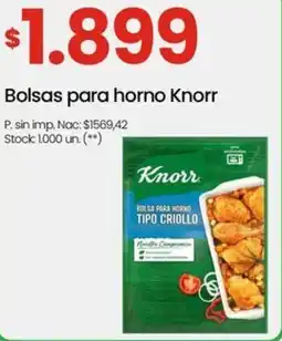 Changomas Knorr bolsas para horno oferta
