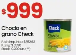 Changomas Check choclo en grano oferta