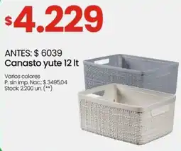 Changomas Canasto yute oferta