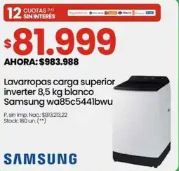 Changomas Samsung lavarropas carga superior inverter oferta