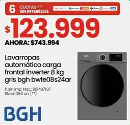 Changomas Bgh lavarropas automático carga frontal inverter oferta