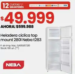 Changomas Neba heladera ciclica top mount oferta