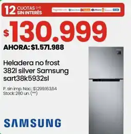 Changomas Samsung heladera no frost oferta