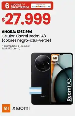 Changomas Xiaomi celular redmi A3 oferta