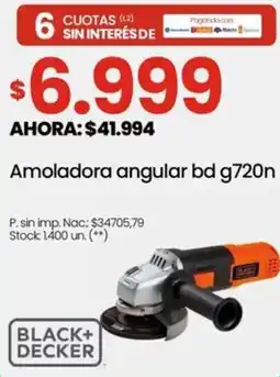 Changomas Black+ decker amoladora angular bd g720n oferta