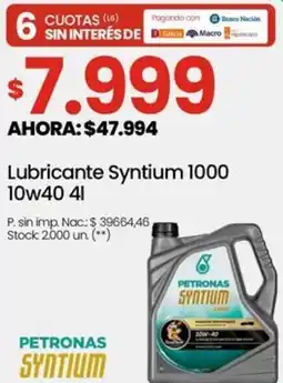 Changomas Petronas syntium lubricante syntium 1000 oferta